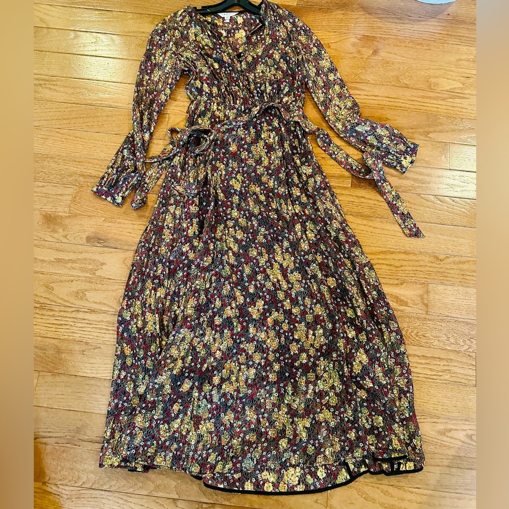 LK Bennett - Lined Floral Maxi w/ Shimmer - Sz 8